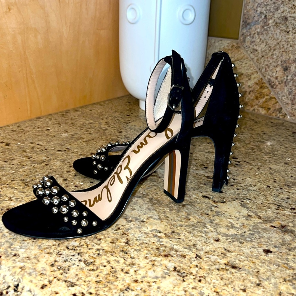 Sam Edelman Yoshi Black Studded Heeled Sandal